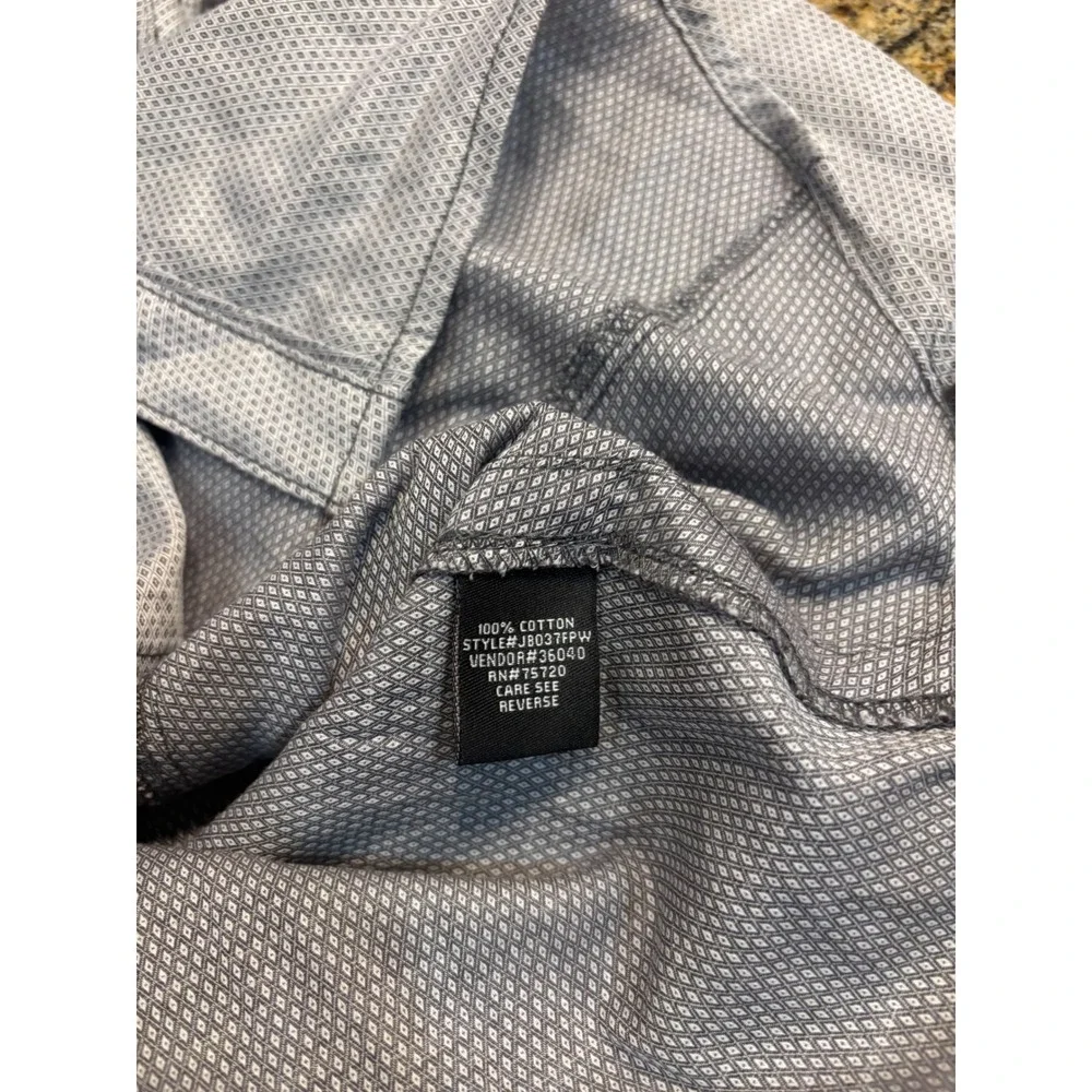 (2 BUNDLE) NWT Perry Ellis & JB Holt Button Down Shirt Blue Grey Slim Athletic L